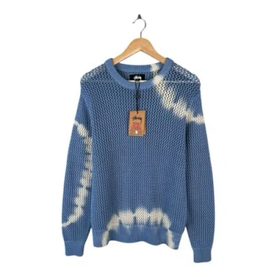Pre-owned Stussy Mens  Pigment Dyed Loose Gauge Knitwear Sweater Size M,l In Blue