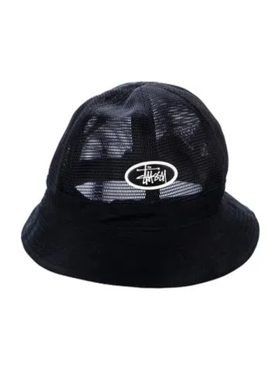 Pre-owned Stussy Mesh Crown Bell Bucket Hat In Black
