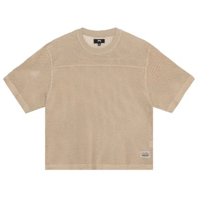 Pre-owned Stussy Mesh Jersey Crew 'natural' In Cream