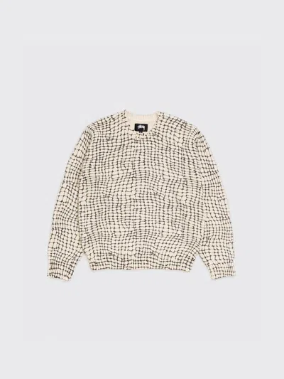 Stussy Mesh-print Sweater In Neutral