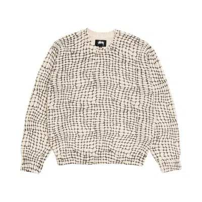 Pre-owned Stussy Mesh Print Sweater 'mesh Net' | White | Men's Size L