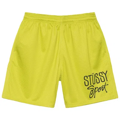 Pre-owned Stussy Mesh Short Sport 'lime' In Green