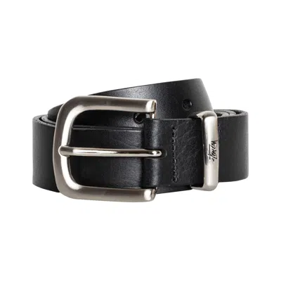 Pre-owned Stussy Metal S Tip Belt 'black'