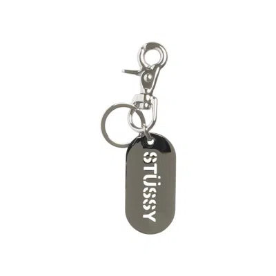 Pre-owned Stussy Metal Tag Keychain 'silver' | Men's Size Onesize
