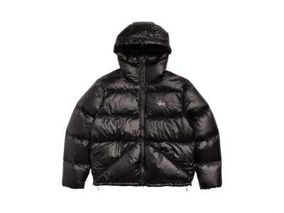 Pre-owned Stussy Micro Ripstop Down Hooded Parka In Jacket Jet Black
