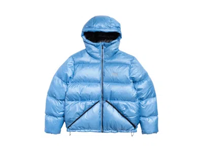 Pre-owned Stussy Micro Ripstop Down Hooded Parka In Jacket Sky Blue