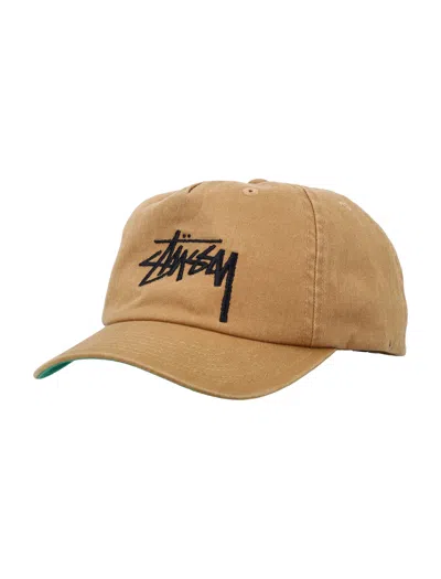 Stussy Mid-depth Big Stock Logo Cap In Gold