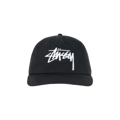 Pre-owned Stussy Mid-depth Big Stock Snapback 'shadow Black' | Men's Size Onesize