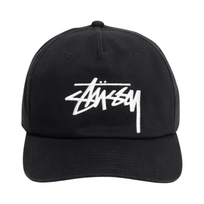 Pre-owned Stussy Mid-depth Big Stock Snapback 'shadow Black' | Men's Size Onesize
