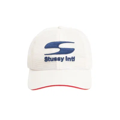 Pre-owned Stussy Mid-depth Moto S Mesh Trucker 'bone' | Cream | Men's Size Onesize In White
