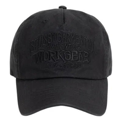 Stussy Mid-depth Workgear Waxed Snapback Cap 'black'