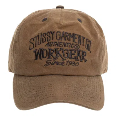 Stussy Mid-depth Workgear Waxed Snapback Cap 'brown'