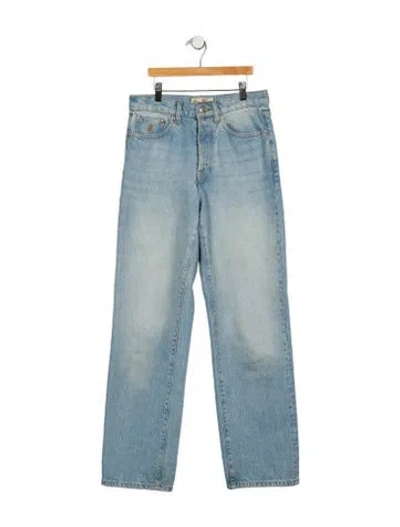 Pre-owned Stussy Mid-rise Straight Leg Jeans In Blue