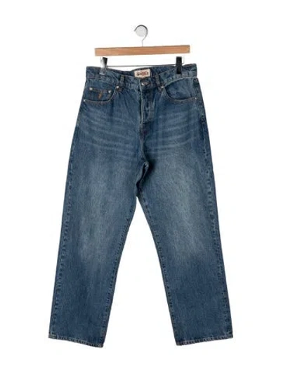 Pre-owned Stussy Mid-rise Straight Leg Jeans In Blue