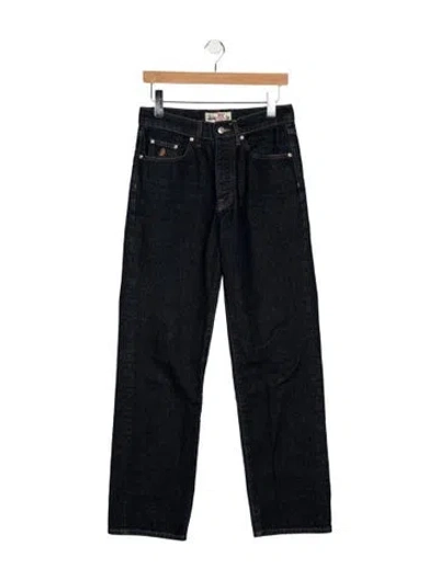 Pre-owned Stussy Mid-rise Straight Leg Jeans In Blue