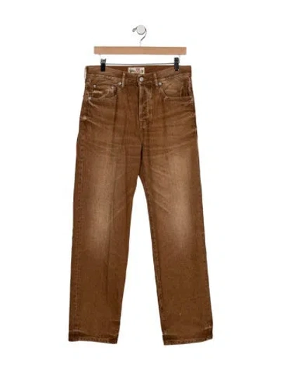 Pre-owned Stussy Mid-rise Straight Leg Jeans In Brown