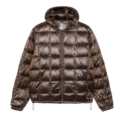 Pre-owned Stussy Midweight Hooded Puffer 'brown'