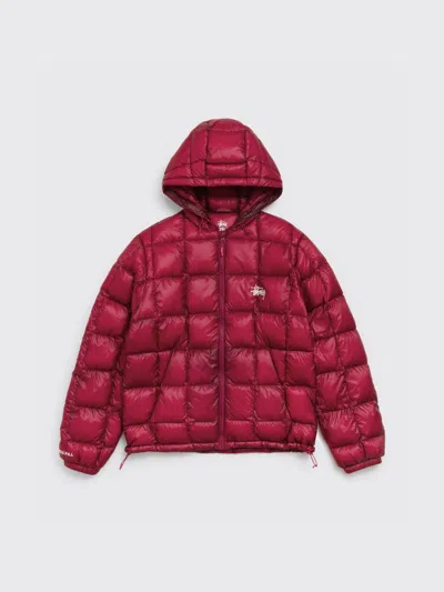Stussy Midweight Hooded Puffer In Red