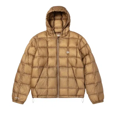 Pre-owned Stussy Midweight Hooded Puffer 'khaki' | Tan | Men's Size L In Brown
