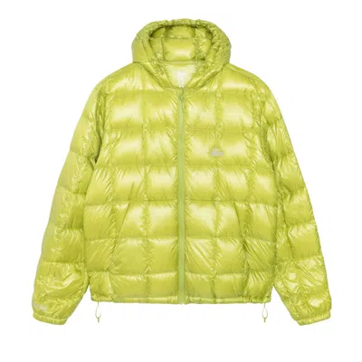 Pre-owned Stussy Midweight Hooded Puffer 'lime' In Green