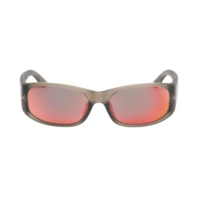 Pre-owned Stussy Mikey Sunglasses 'frost Smoke/polarized Red Lens' | Brown | Men's Size Onesize
