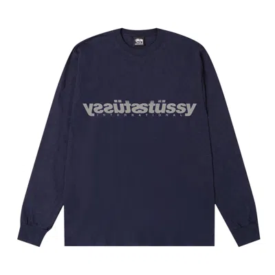 Pre-owned Stussy Mirror Long-sleeve Tee 'navy' | Blue | Men's Size L
