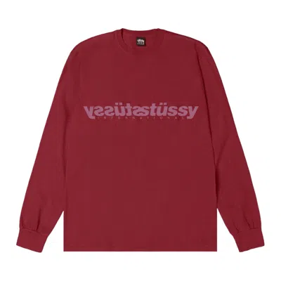 Pre-owned Stussy Mirror Long-sleeve Tee 'wine' | Red | Men's Size L