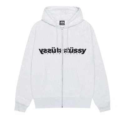 Pre-owned Stussy Mirror Zip Hoodie 'ash Heather' | Grey | Men's Size S In Gray