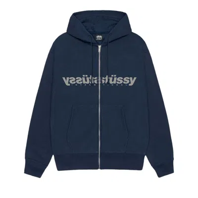 Pre-owned Stussy Mirror Zip Hoodie 'navy' | Blue | Men's Size S