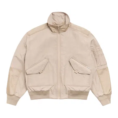 Pre-owned Stussy Mock Neck Flight Bomber 'khaki' | Tan | Men's Size Xxl In Brown