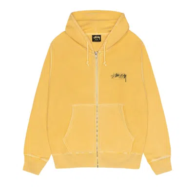Pre-owned Stussy Modern Age Zip Hoodie Pigment Dyed 'yellow' | Men's Size L