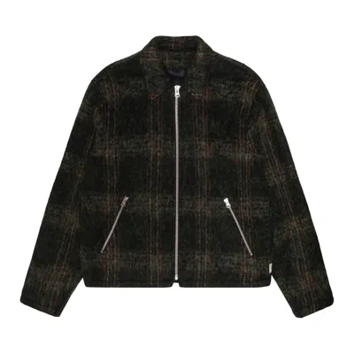 Pre-owned Stussy Mohair Club Jacket 'olive Plaid' | Multi-color | Men's Size L In Multicolor