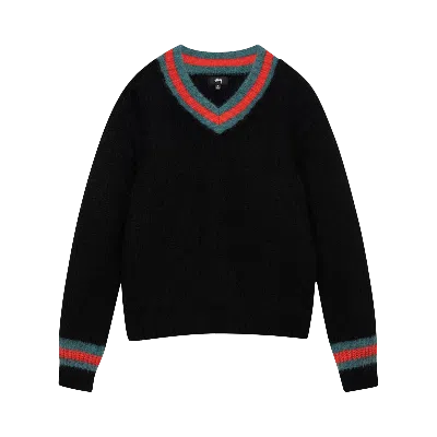 Pre-owned Stussy Mohair Tennis Sweater 'black'