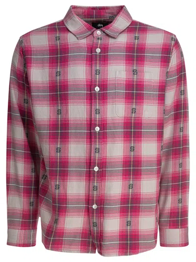 Stussy Motif Plaid Shirt Shirts Pink In Neutral | ModeSens