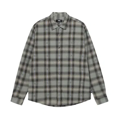 Pre-owned Stussy Motif Plaid Shirt 'grey' | Men's Size Xxl