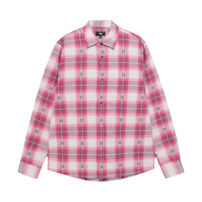 Pre-owned Stussy Motif Plaid Shirt 'pink' | Men's Size M