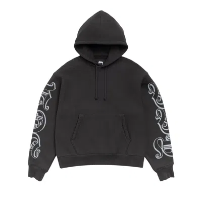 Pre-owned Stussy Motif Print Hoodie 'black' | Men's Size M