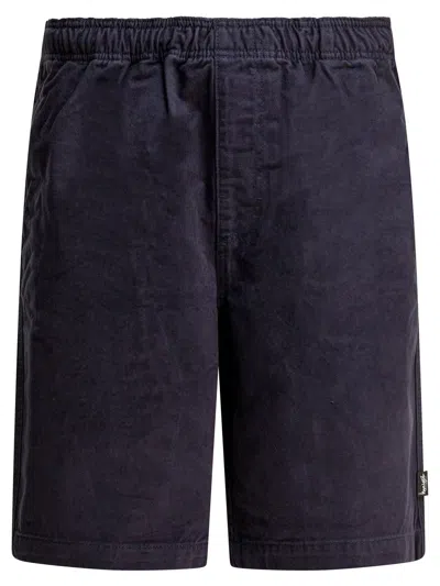 Stussy Navy Cotton Shorts In Black