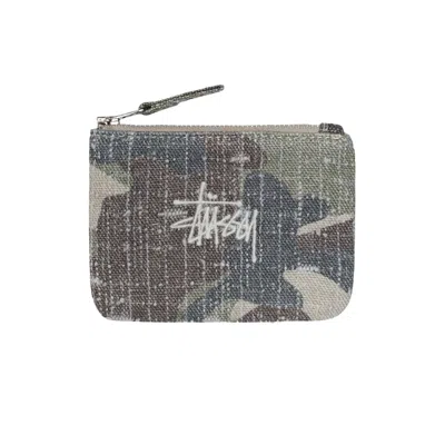 Pre-owned Stussy Needle Punch Coin Pouch 'camo' | Multi-color | Men's Size Onesize