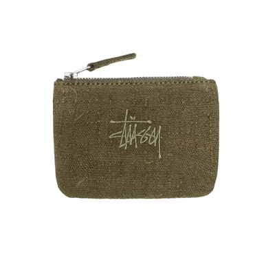 Pre-owned Stussy Needle Punch Coin Pouch 'olive' | Green | Men's Size Onesize