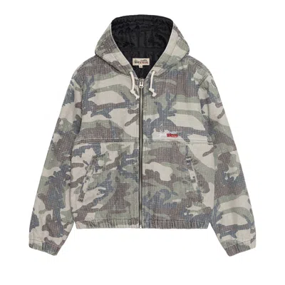 Pre-owned Stussy Needlepunch Work Jacket 'woodland Camo' In Multi-color