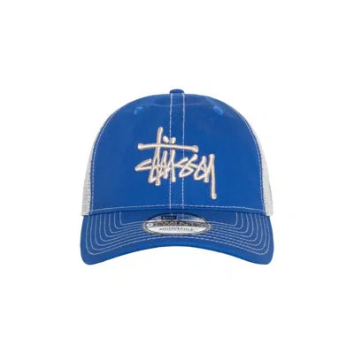Pre-owned Stussy New Era 9twenty Basic Trucker 'bright Royal' | Blue | Men's Size Onesize
