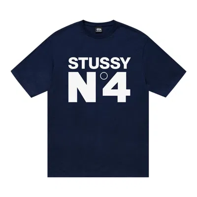 Pre-owned Stussy No.4 Tee 'navy' In Blue