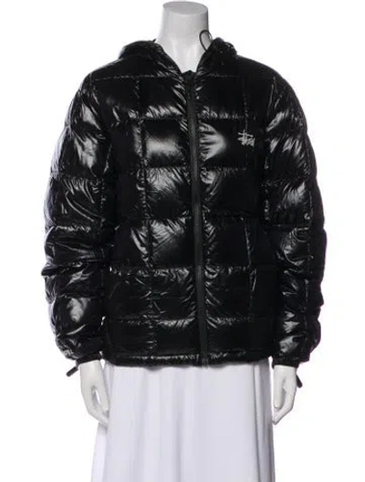 Pre-owned Stussy Nylon Down Jacket In Black