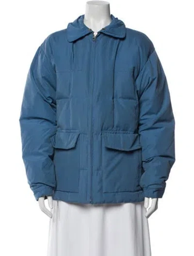 Pre-owned Stussy Nylon Down Jacket In Blue