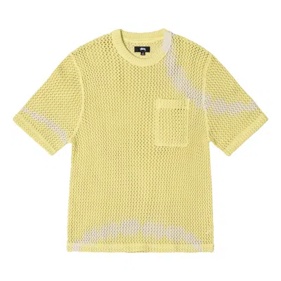 Pre-owned Stussy O'dyed Heavyweight Mesh Crew 'tie Dye Yellow'
