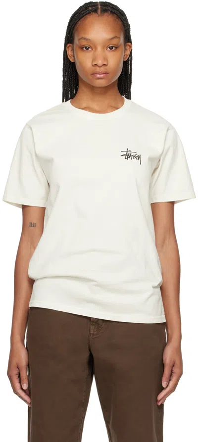 Stussy Off-white Pigment-dyed T-shirt In Natural