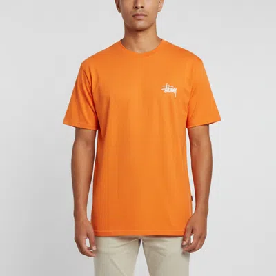 Pre-owned Stussy Stüssy Orange Printed Cotton Crewneck T-shirt M