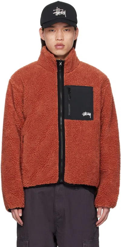 Stussy Stüssy "sherpa" Reversible Jacket In Red