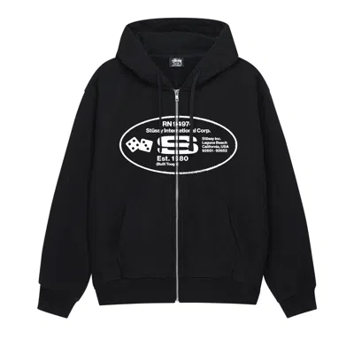 Pre-owned Stussy Oval Corp. Zip Hood 'black' | Men's Size Onesize
